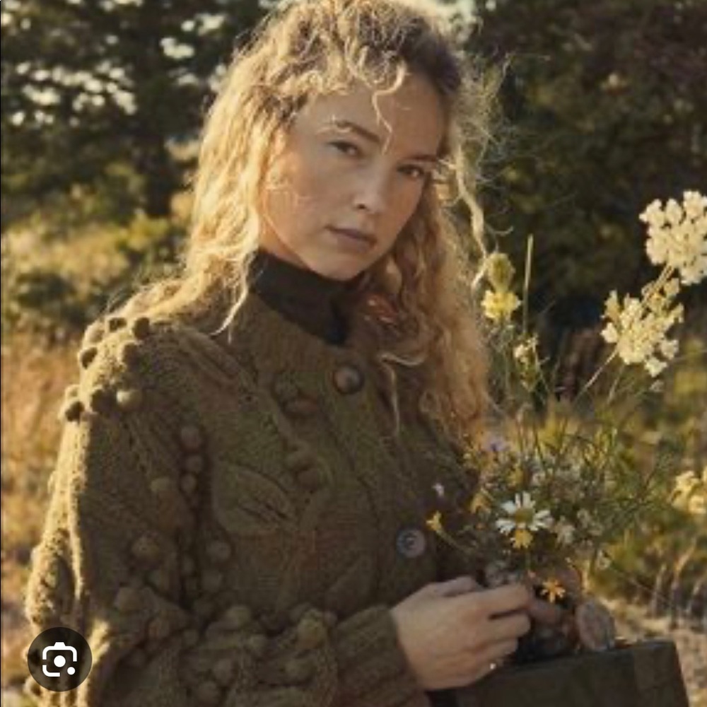 EUC Dôen Doen Skye Cardigan Sweater XL Olive Green